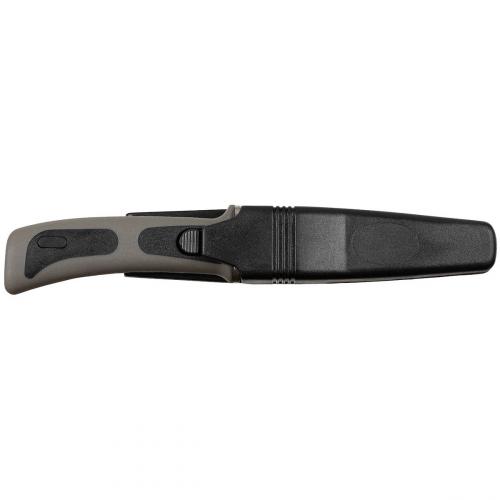 Tauchermesser Rettungsmesser Messer schwarz Gummigriff m. Scheide MF